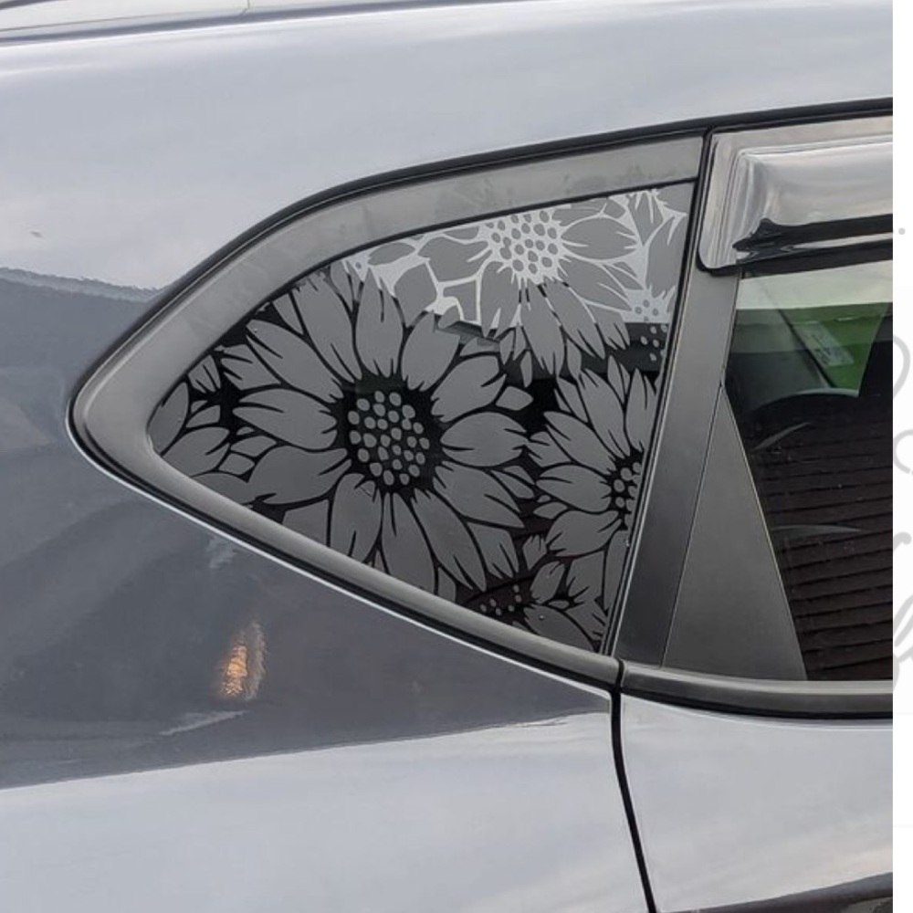 Floral Privacy Window Decal for Car